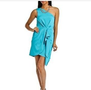 BCBGeneration One Shoulder Teal Turquoise Cocktail Dress
